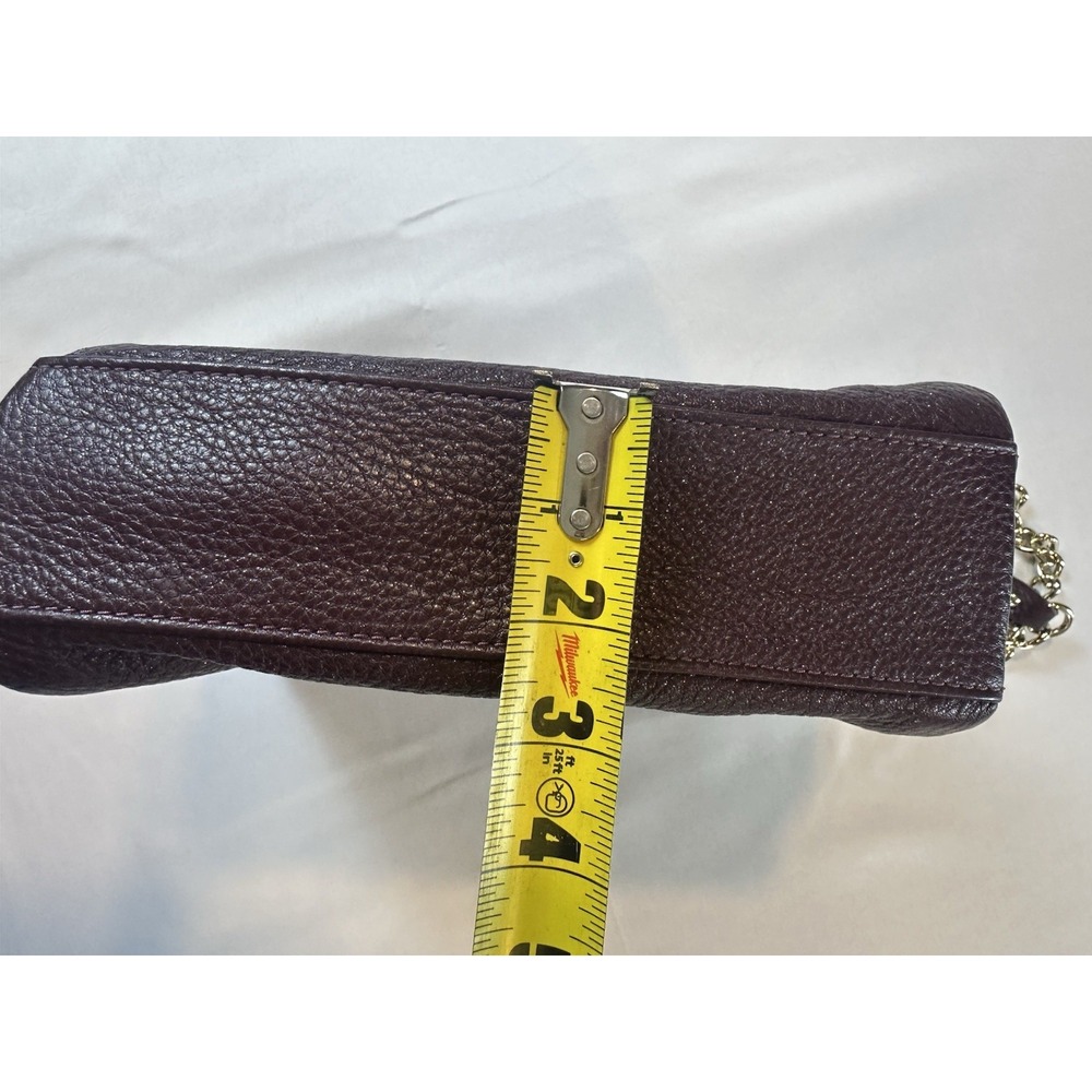 Kate Spade Purple Shimmer Pebbled Leather Chain/Leather Strap Shoulder Bag - Picture 9 of 9
